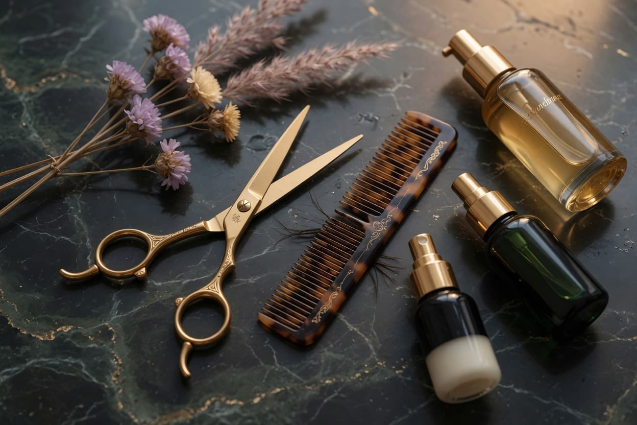 Glossy, sun-kissed balayage and the warm, light-filled salon at Maison Lumière